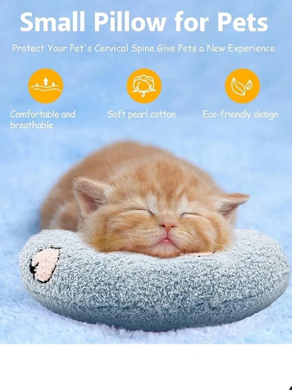 BRAND NEW! Plush White Small Pet Pillow with Pink Cherries